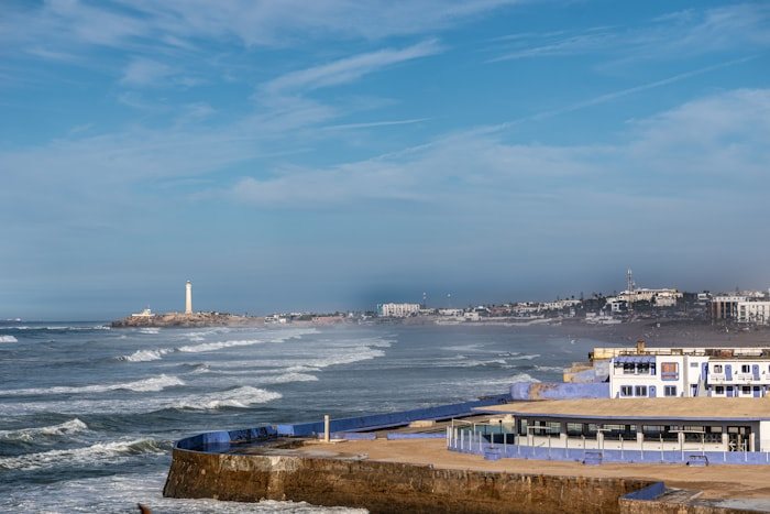 Casablanca coastline and Hassan II Mosque